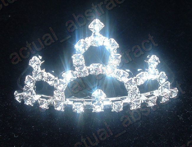 wholesale 6xrhinestone&silver plated Tiara crown comb  