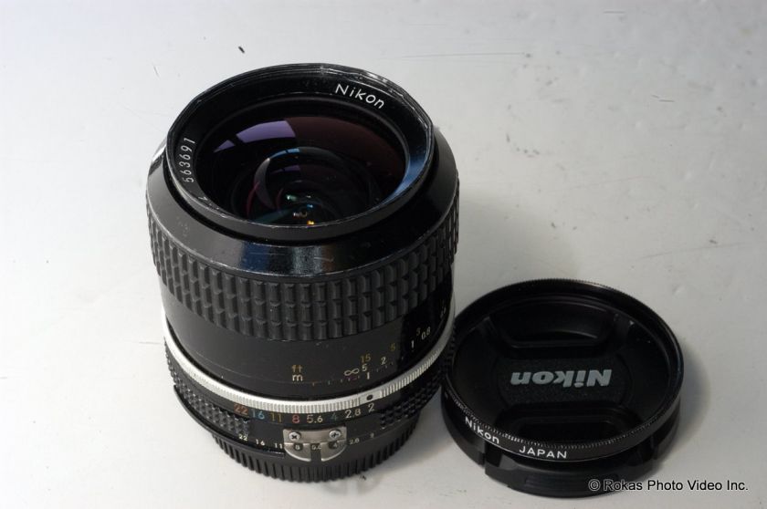 Nikon 28mm f2.0 lens Ai Nikkor auto f=28mm 12 2.0  