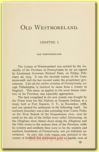 WESTMORELAND COUNTY PENNSYLVANIA PA History Genealogy  