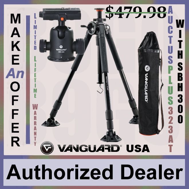 VANGUARD AUCTUS PLUS 323AT TRIPOD +SBH 300 BALLHEAD NEW 026196339199 