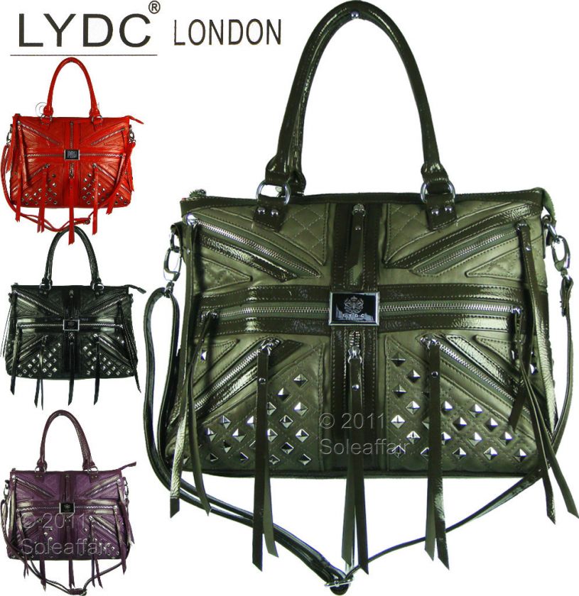 Ladies LYDC Designer Studded Union Jack Tote Laptop Bag  