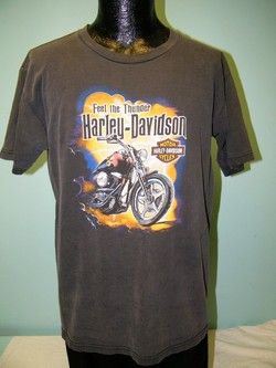   Mens HARLEY DAVIDSON Motorcycles Cotton BUMPUS WORN BIKER T Shirt L Lg