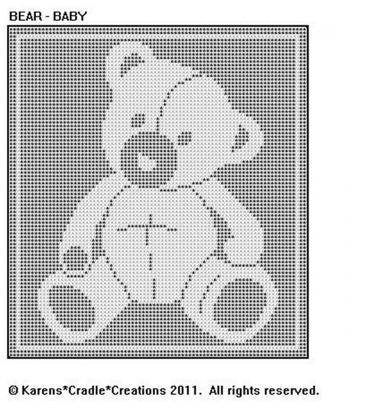 BEAR   BABY FILET CROCHET Pattern  