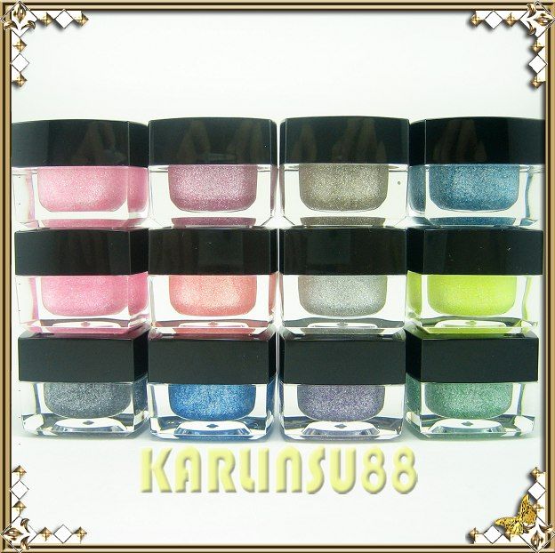 B# 12x Colors 8ml UV Builder Gel Nail Art Glitter Dust  