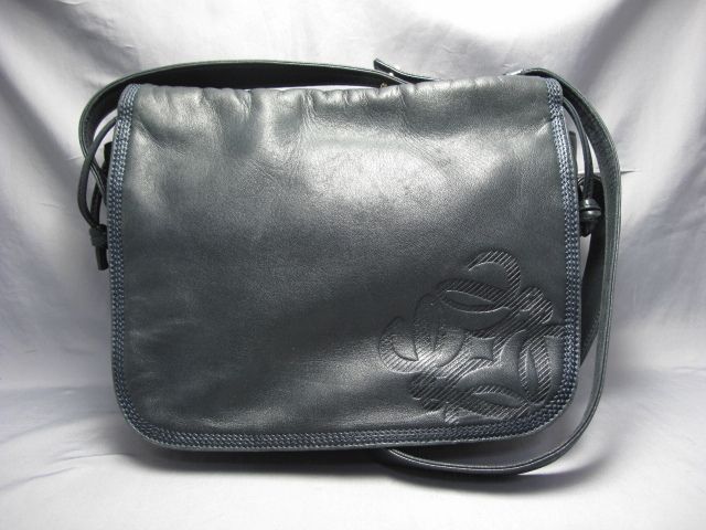 LOEWE MADRID Shoulder bag Leather Black Authentic#3198  