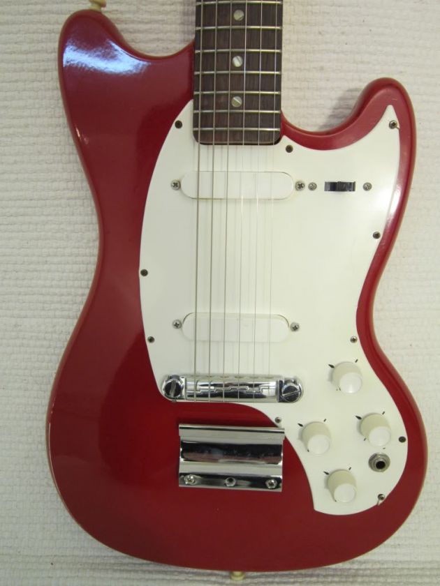 Vintage 1960s Kalamazoo Solid Body Electric Guitar Bright Red Made By 