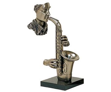 Saxophone Player Jazz Musician Pewter Statue Music  