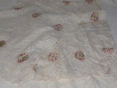   Delicate Ivory Lace Runners Doilies Machine Embroidered 13 x 41