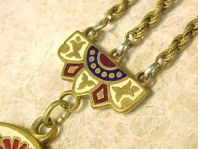   / German Hex Sign ~ Gold Filled Pocket Watch Chain Fob 6 3/8  