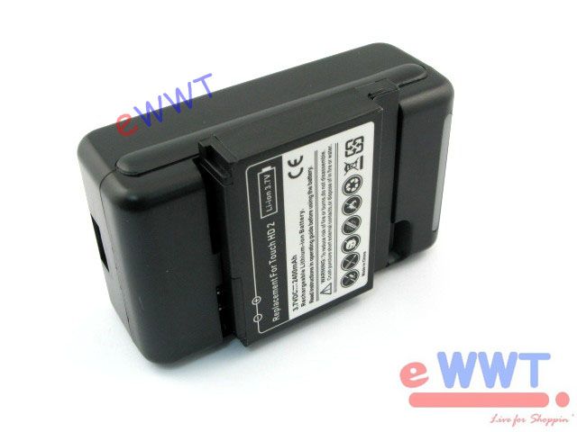 2400mah Battery +Dock Charger for HTC Touch HD2 HD 2 II  