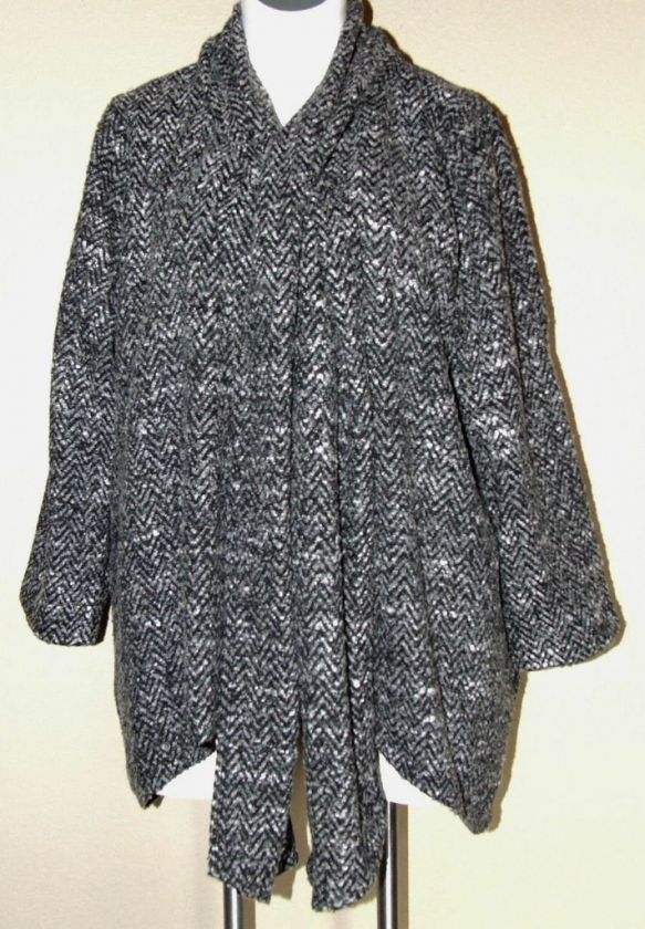 Plus Size 1X 2X Tweed Boucle Coat Maggie Barnes  