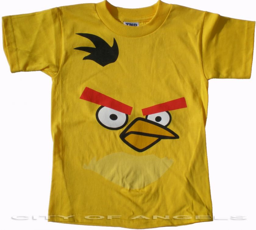 Angry Birds Funny T Shirt Kids XS S M L XL Yellow Maching Bird 