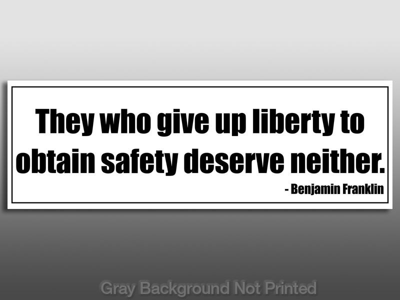 Ben Franklin Liberty Safety Sticker  decal conservative  