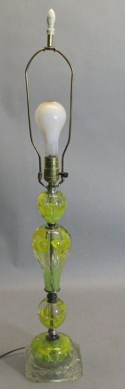 Tall 34 St. Clair Mid Century Modern Art Glass Lamp  