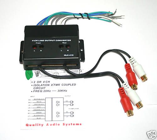 Channel RCA Hi/Lo Audio Line Level Converter Adapter  
