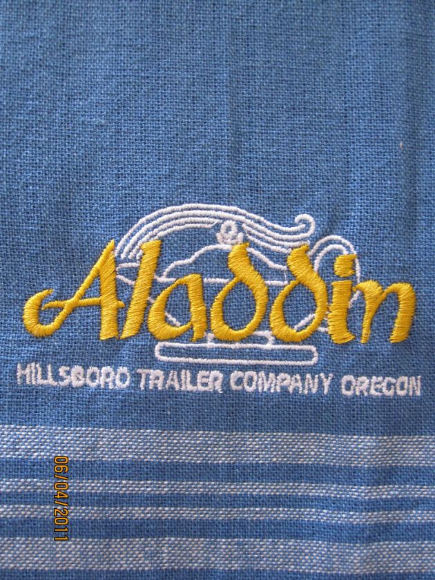 Aladdin Vintage Travel Trailer Embroidered Towel  